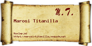 Marosi Titanilla névjegykártya
